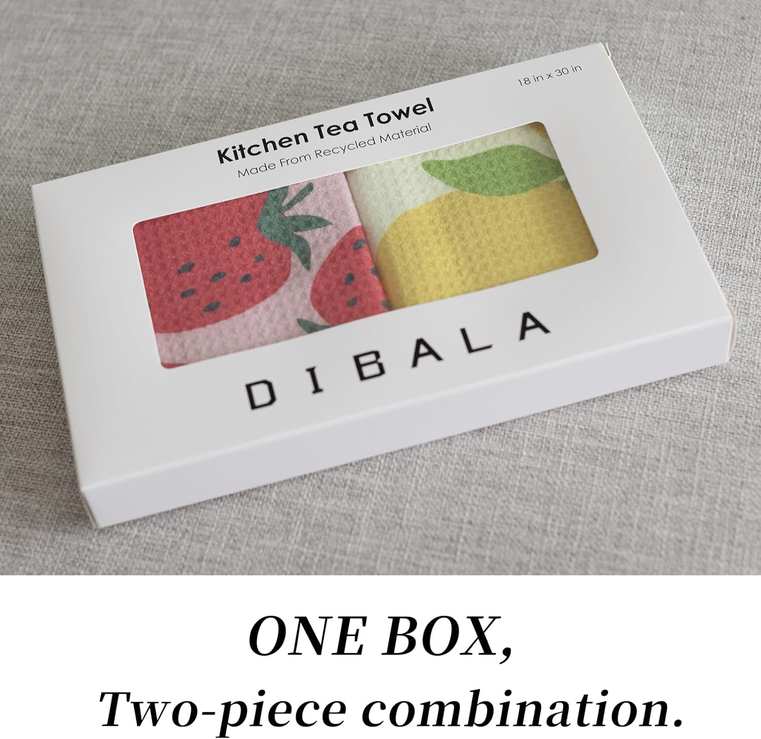 dish towels for kitchen drying - High Absorbency, Quick-Dry, Microfiber Kitchen Towels (18x30 Inches, 2-Pack Set), dish towels for kitchen with Hanging Loop (Strawberry and Lemon)