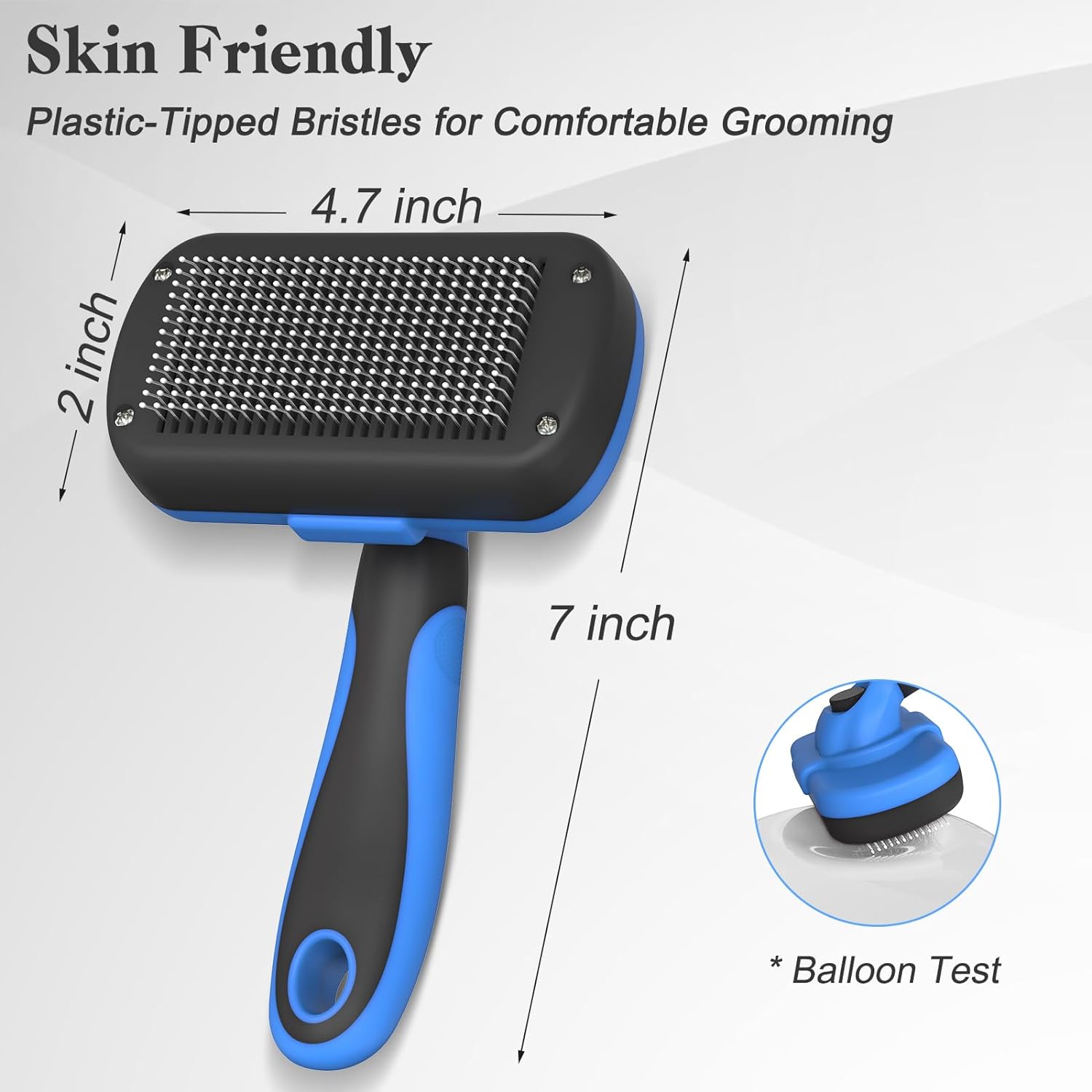 Slicker Brush for Dogs & Cats, Skin Friendly Grooming Cat Brush, Dog Brush for Shedding, Deshedding Brush, Hair Brush Puppy Brush for Haired Dogs, Pet Supplies Accessories, Blue